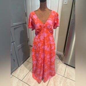 Almost Famous Pink and Orange Floral Maxi Dress